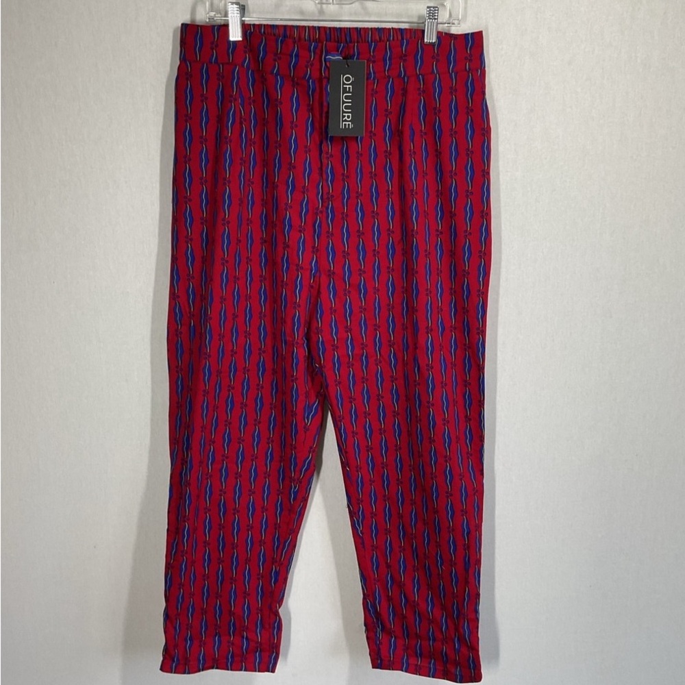 OFUURE Red Blue African Graphic Pants in 2XL